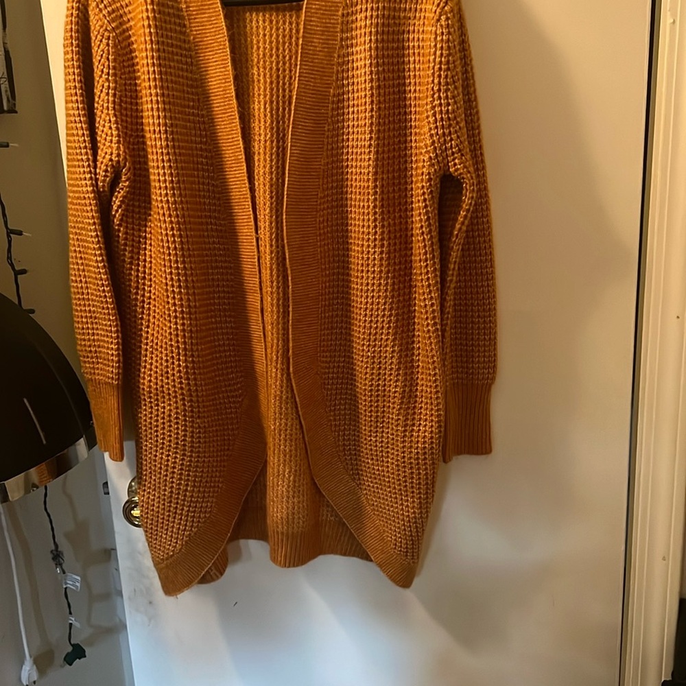 Jessica Simpson Orange Cardigan Sweater Cozy Knit